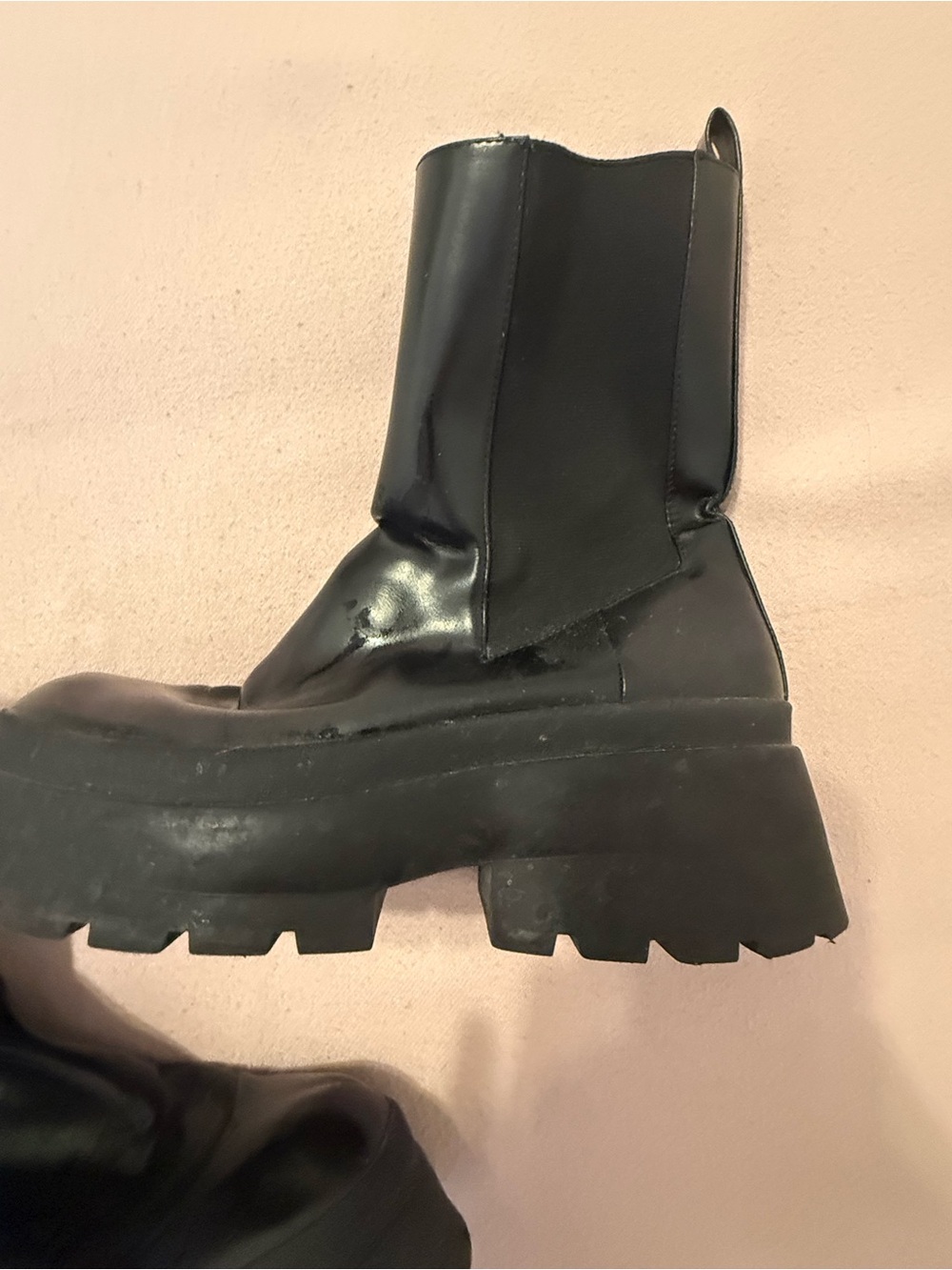 Zara Black Chunky Platform Chelsea Boots - Picture 4 of 10
